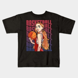 Women's Basketball I Play Like A Girl Female Hoops Kids T-Shirt